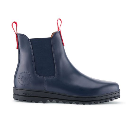 Men's Outdoor Chelsea Boot, Navy Blue Leather